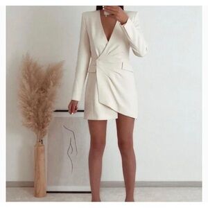 Zara satin like Mini Wrap blazer dress new without tags